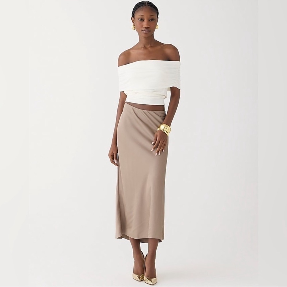 NWT J. Crew Slip-on Slit Midi Skirt-Size Small